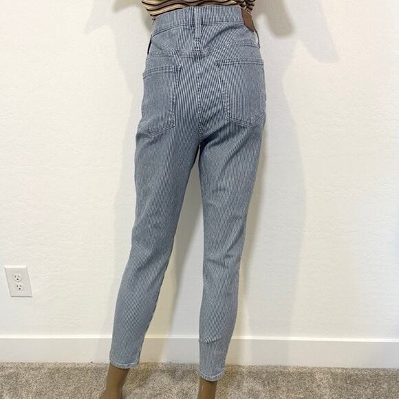 Madewell 31 9" mid rise skinny piper stripe stretch jean pant P2 2323 - Picture 14 of 15